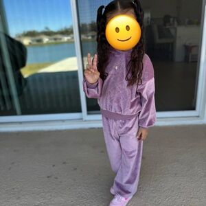 Purple Nike Velour Kids Tracksuit